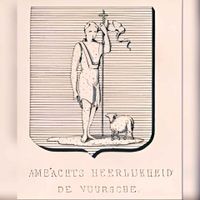 Prent van het Wapen van de ambachtsheerlijkheid De Vuursche te Baarn. Bron: Museum Flehite, beeldbank, objectnummer: 1921-074.